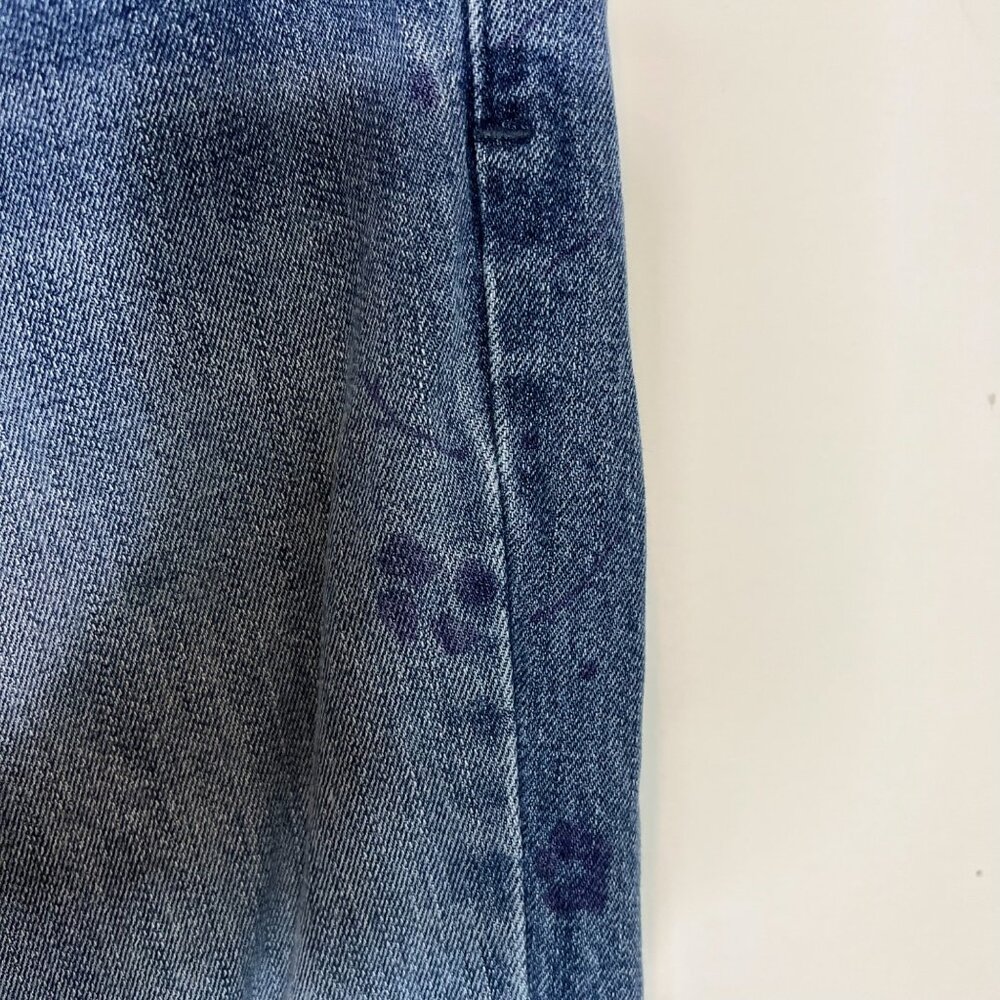 Pacsun Skinny Jeans Size 28 Blue Floral Outseam Raw Hem Womens Denim - Picture 5 of 12